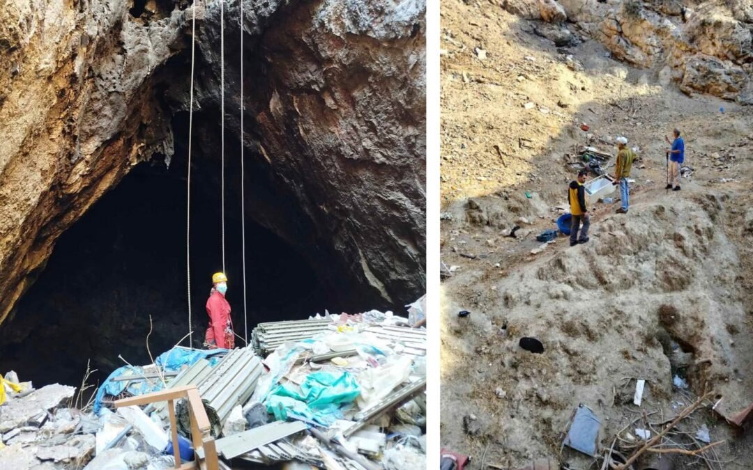 Underground caves used as dumping grounds