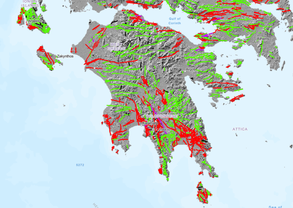 Seismic activity map